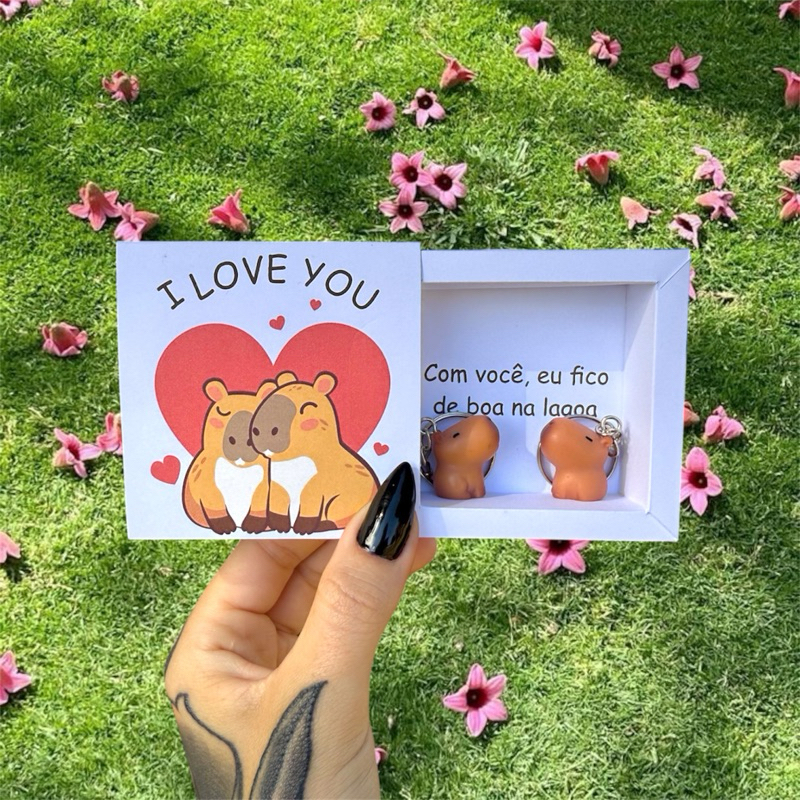 Chaveiro Casal Capivara – Amor em Forma de Chaveiro em Oferta na Shopee