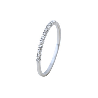 Anel Prata 925 Aparador Bolinhas Zircônia  Feminino Aliança Delicado