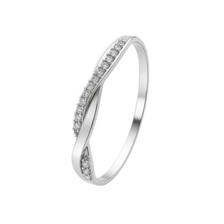 Anel Meia Aliança Transado Zirconia Prata 925 aparador Feminino Aliança Delicado