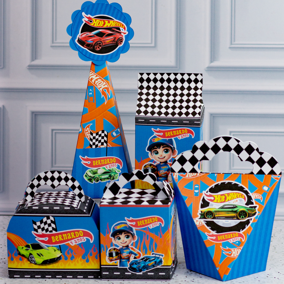 KIT PEGUE E MONTE lembrancinha HOTWHEELS CARROS - personalizado festa infantil - mimo