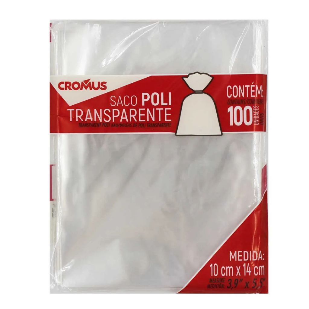 100 un Saco Transparente 10x14 Liso Incolor Celofane Cromus Presentes Lembrancinhas Doces Biscoitos em Oferta na Shopee