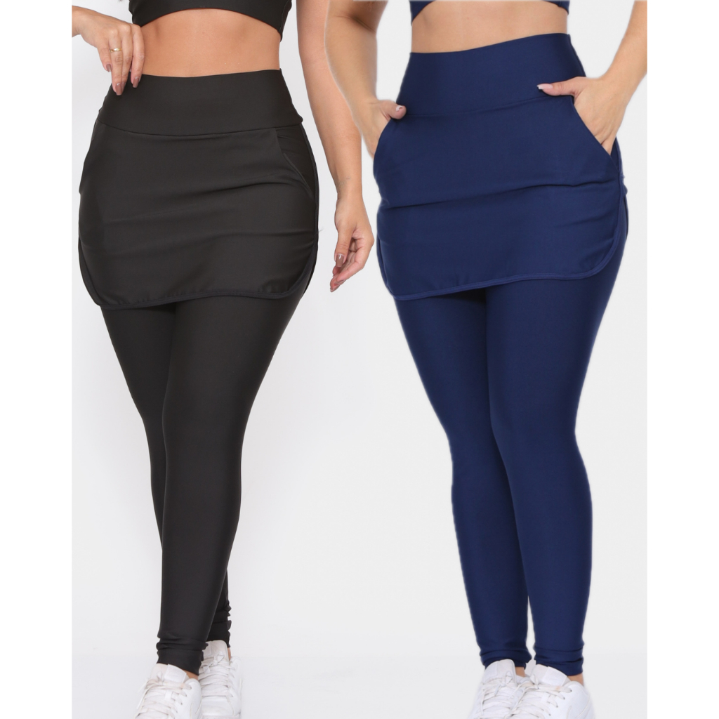 Legging Saia Moda Evangélica Academia Feminina- kit 2 unidades