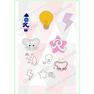 kit cortadores elementos dos rosa 5cm em Oferta na Shopee