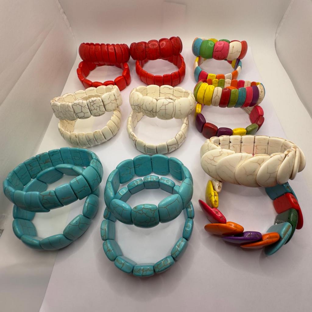 Pulseira de howlita varias cores em Oferta na Shopee