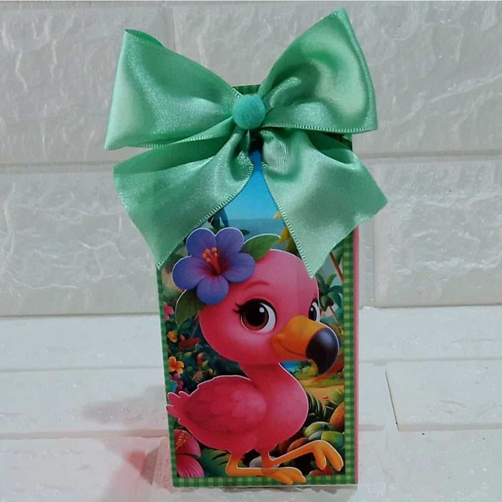 Caixa Milk Flamingo Semi-montada-Caixa personalizada-Lembrancinha personalizada-Lembrancinha de aniversário-Lembrança