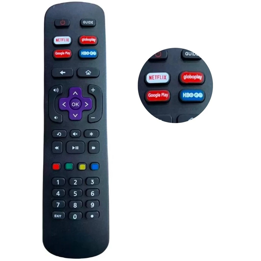 CONTROLE SMART TV COMPATÍVEL PHILCO AOC ROKU Netflix Hbo Google Play Globoplay em Oferta na Shopee