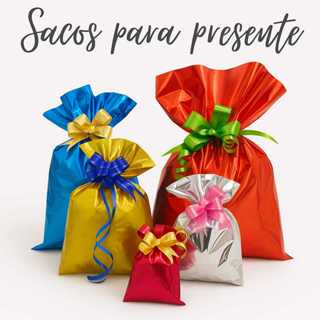 50 Sacos de Presente Metalizados - 10x14 | 15x22 | 15x29 | 20x29 | 25x37 | 30x44 | 35x54 em Oferta na Shopee
