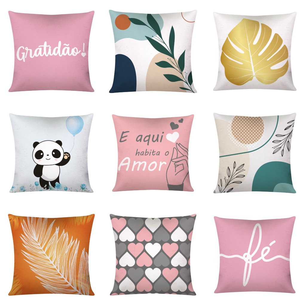 Kit c/ 4 Capas de Almofada Decorativas Modern Print 42x42 - Sortidas na Promoção