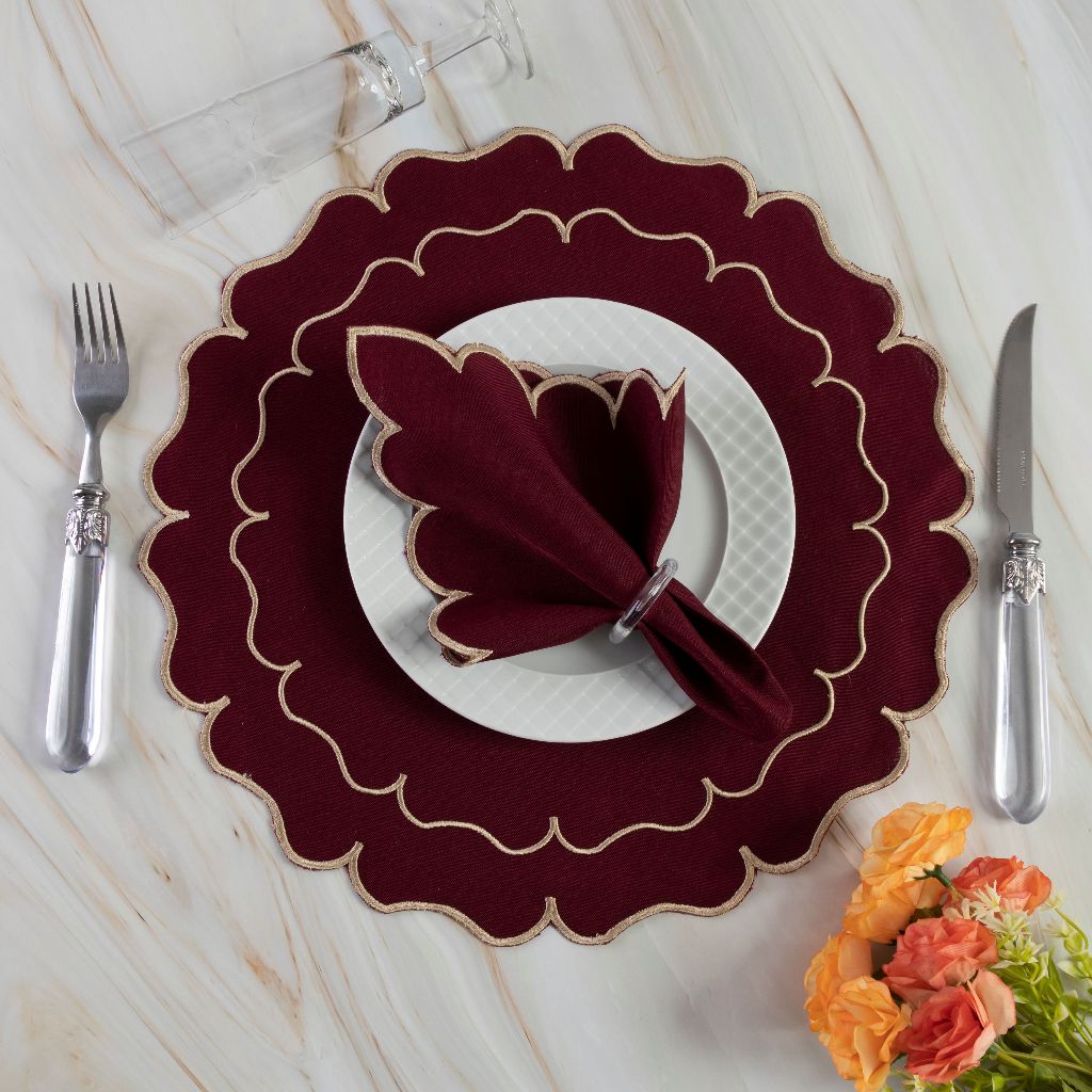 ‘Kit Americano 12 Peças – Sousplats + Guardanapos para 6 Lugares | Mesa Posta Elegante!