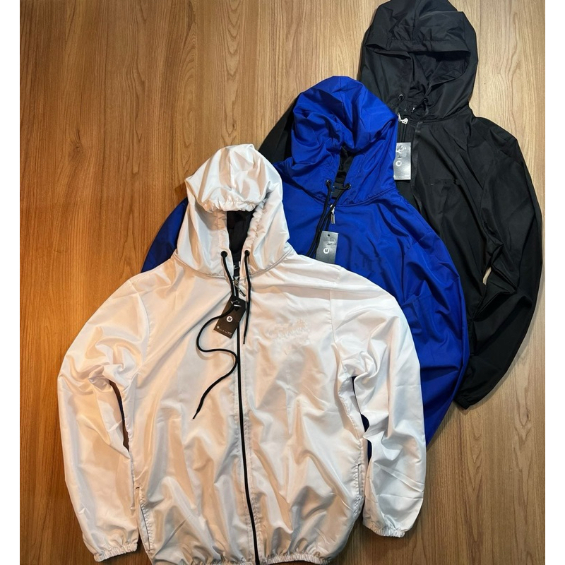 3 JAQUETAS CORTA VENTO MASCULINO LISO (IMPERMEÁVEL)