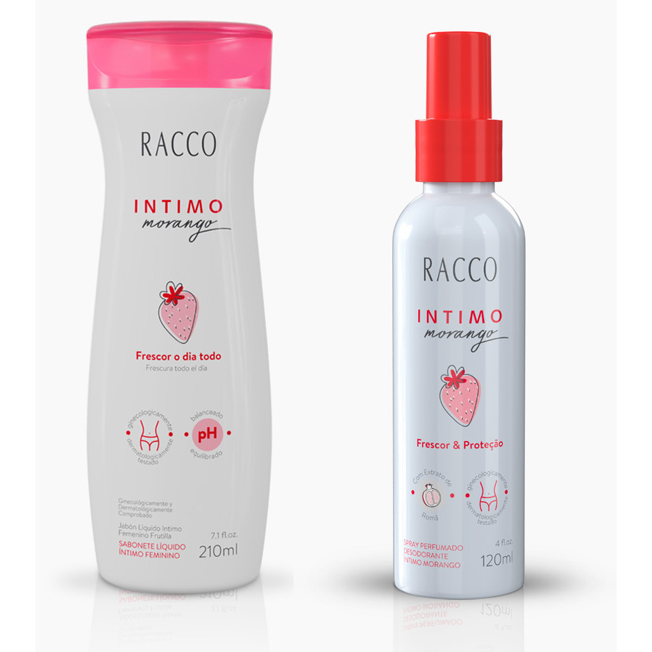 Kit Sabonete Intimo Morango E Desodorante Intimo Racco