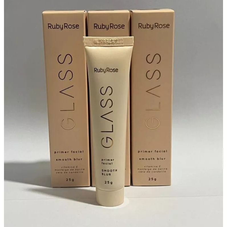 Primer Facial Ruby Rose Linha Glass Smooth Blur com Vitamina E Manteiga de Karité Ruby Rose