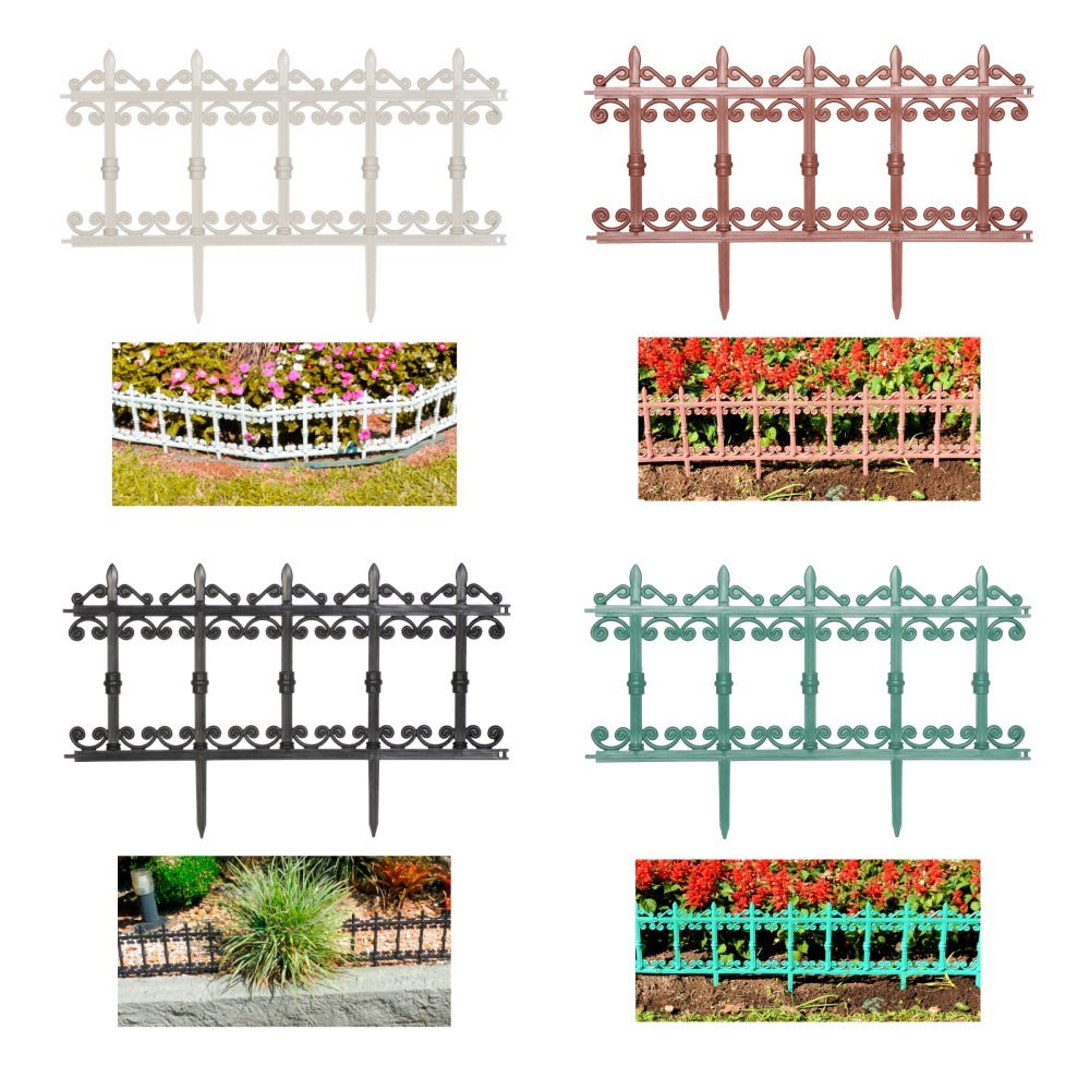 Kit Com 2 Metros De Cerca Plástica Decorativa Estilo Ferro Fundido Para Jardim (4 Cercas)