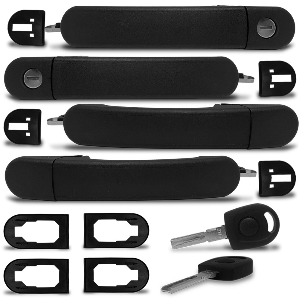 Kit 4 Maçanetas Chave C/ Alojamento Para Chip Gol Parati G3 G4 4 Portas 2000 até 2011 2012 2013 2014