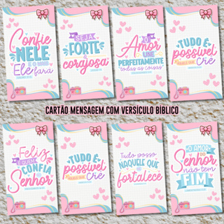 60 Ou 120 Cartões Fofos Mensagem Bíblica, Motivacionais, Lindas, Fé, Religiosa 9x5 cm em Oferta na Shopee