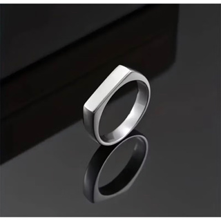 Anel Unissex Simples Geométrico de Aço Inoxidável Prata em Oferta na Shopee