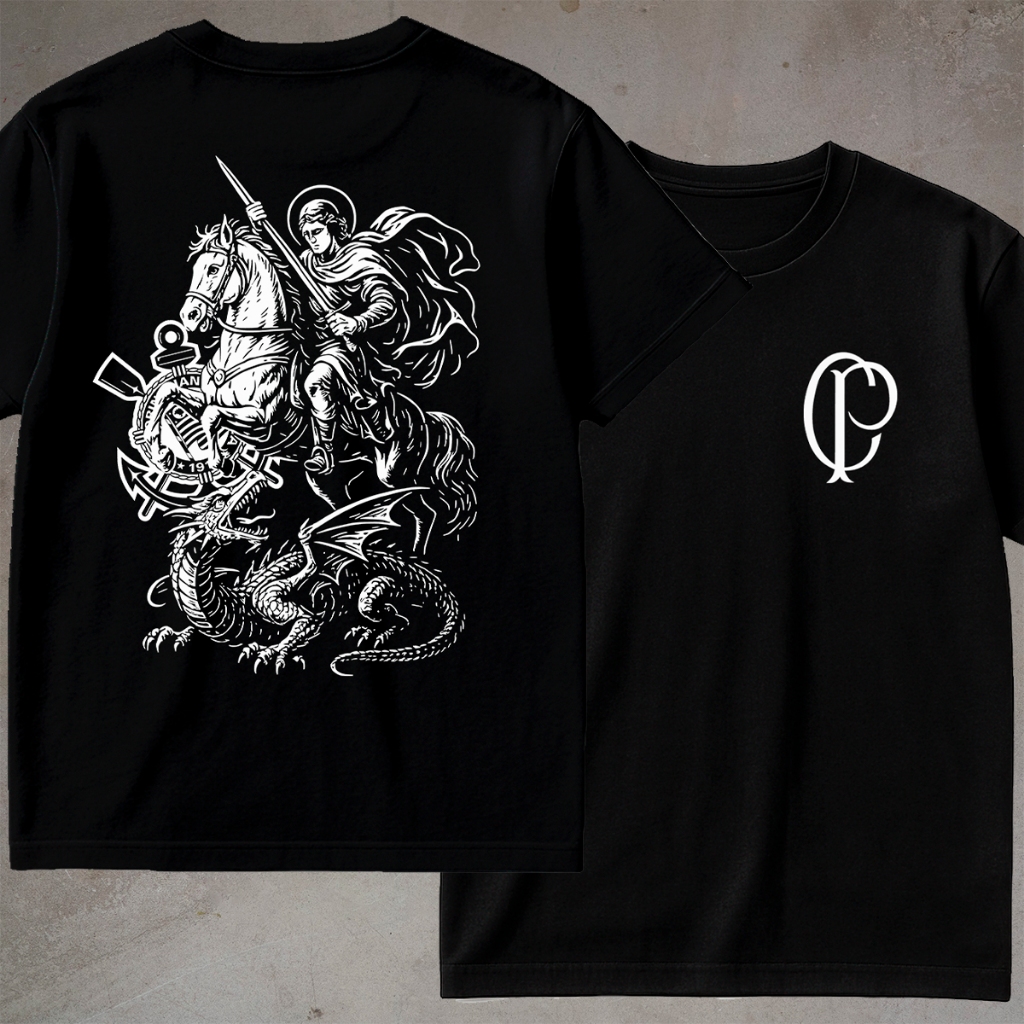 Camiseta São Jorge Camisa 100% Algodão em Oferta na Shopee