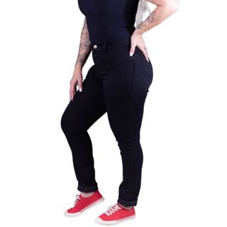 Calça Jeans Feminina Super Lycra Skinny Cintura Alta Preta Direto da Fábrica Promoção em Oferta na Shopee