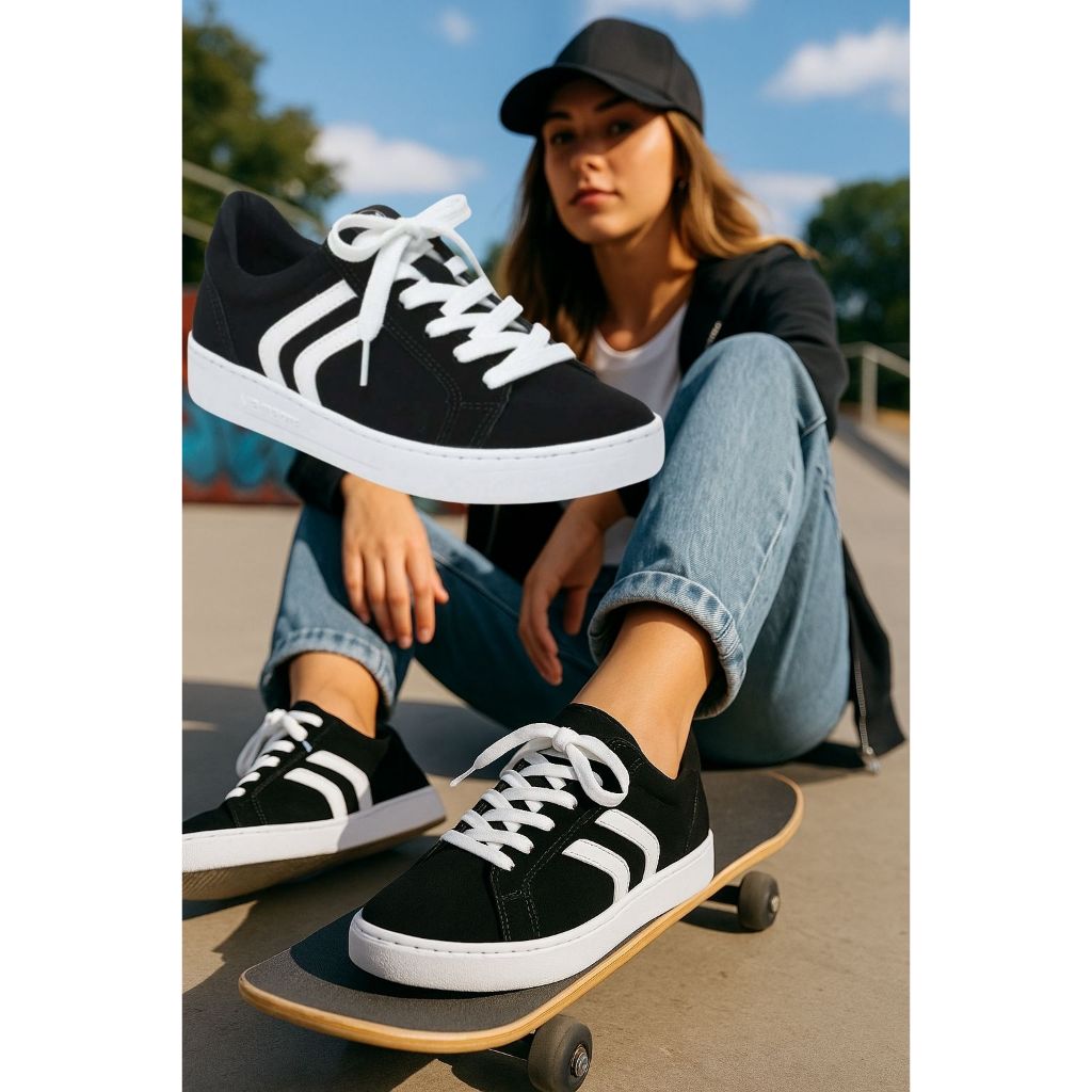 Tênis Via Marte Feminino Casual Moda Vários Modelos Skate Old Skoll Sapatênis Amarrar Cadarço Slip On Virginia Castela