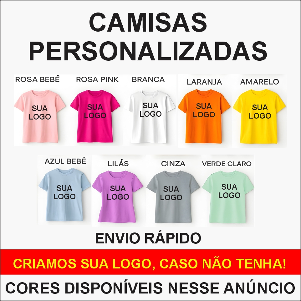 Camisas Personalizada Unissex ou Baby Look Blusa Feminina ou Masculina Com Sua Logo