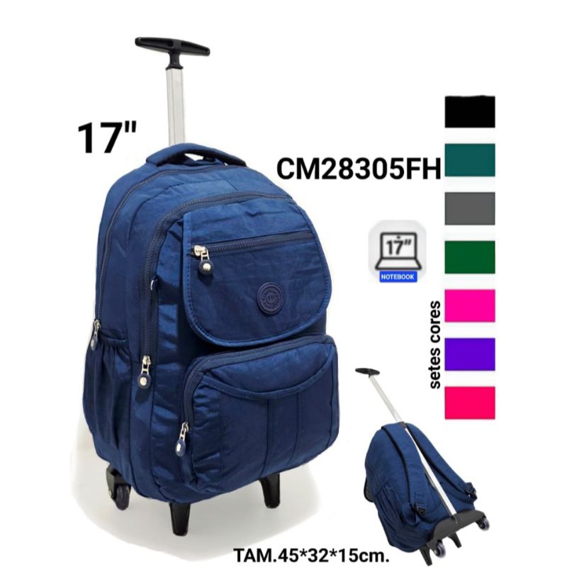 Mochila Escolar De Rodinha Juvenil Femenina Resistente Grande P/ Notebook 28305