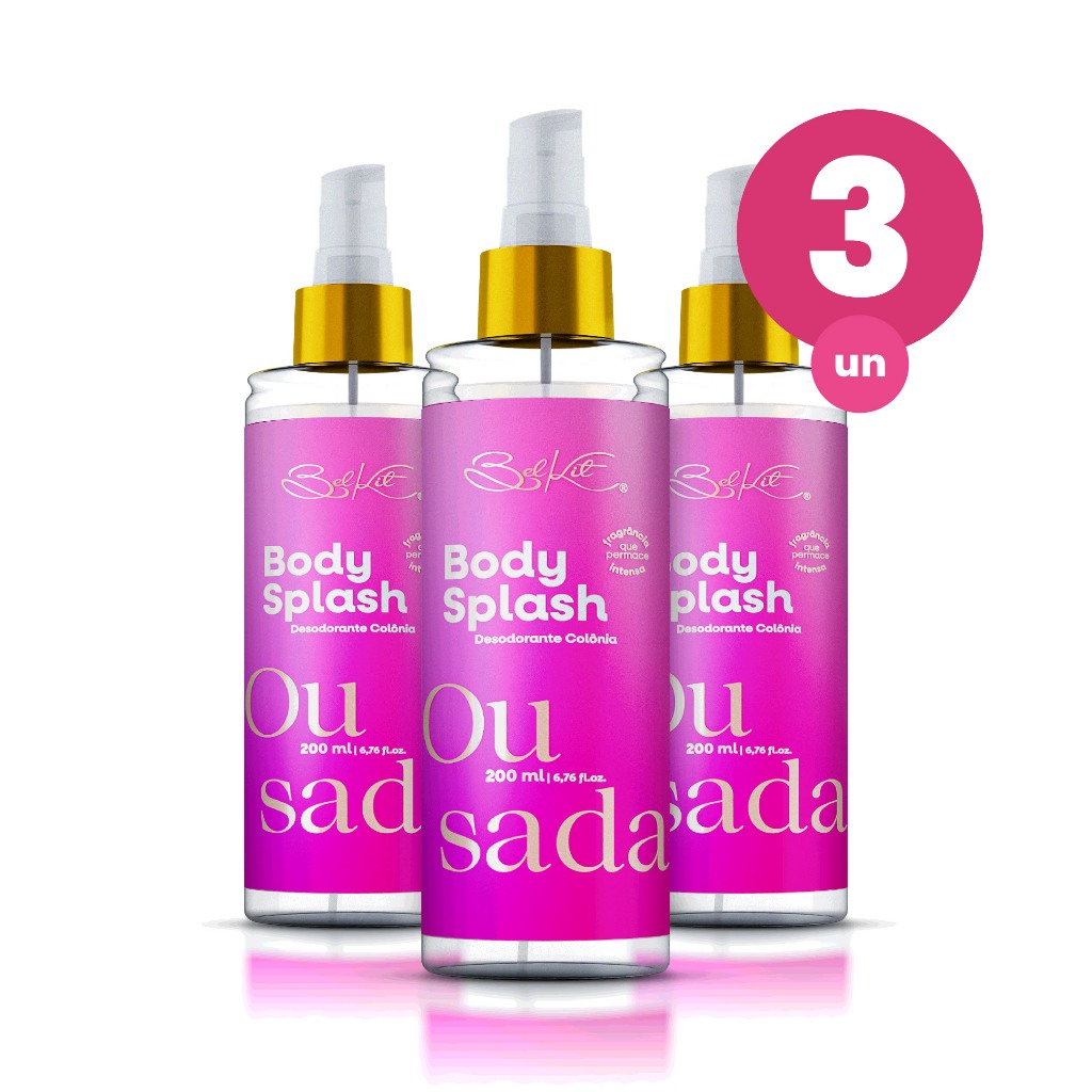 Kit 3 Body Splash Alta Fixação Ousada 200ml Fragância Floral Jasmin Belkit