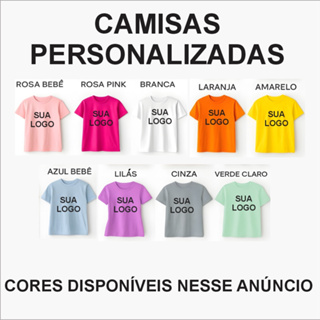 Kit 3 Personalizada Unissex ou Baby Look Blusa Feminina ou Masculina Com Sua Logo em Oferta na Shopee