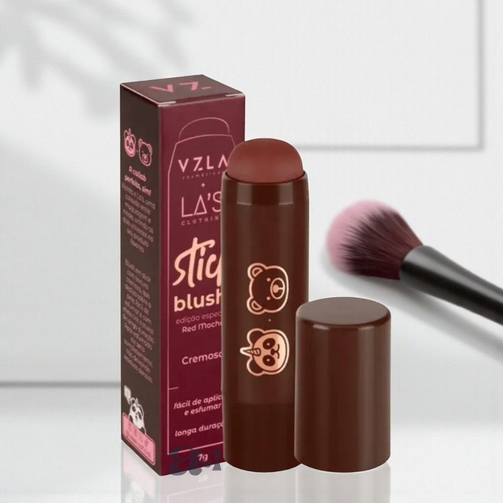 Blush Stick Vizzela + La’s Red Mocha 7g – Cremoso, Natural e Multifuncional