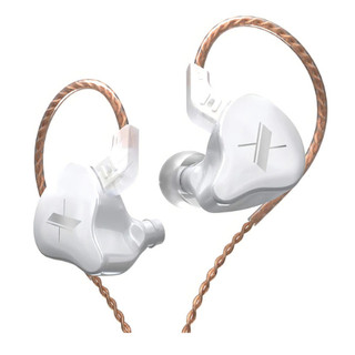 Fone De Ouvido In-ear Monitor Kz Edx Sem Microfone Branco Retorno De Palco