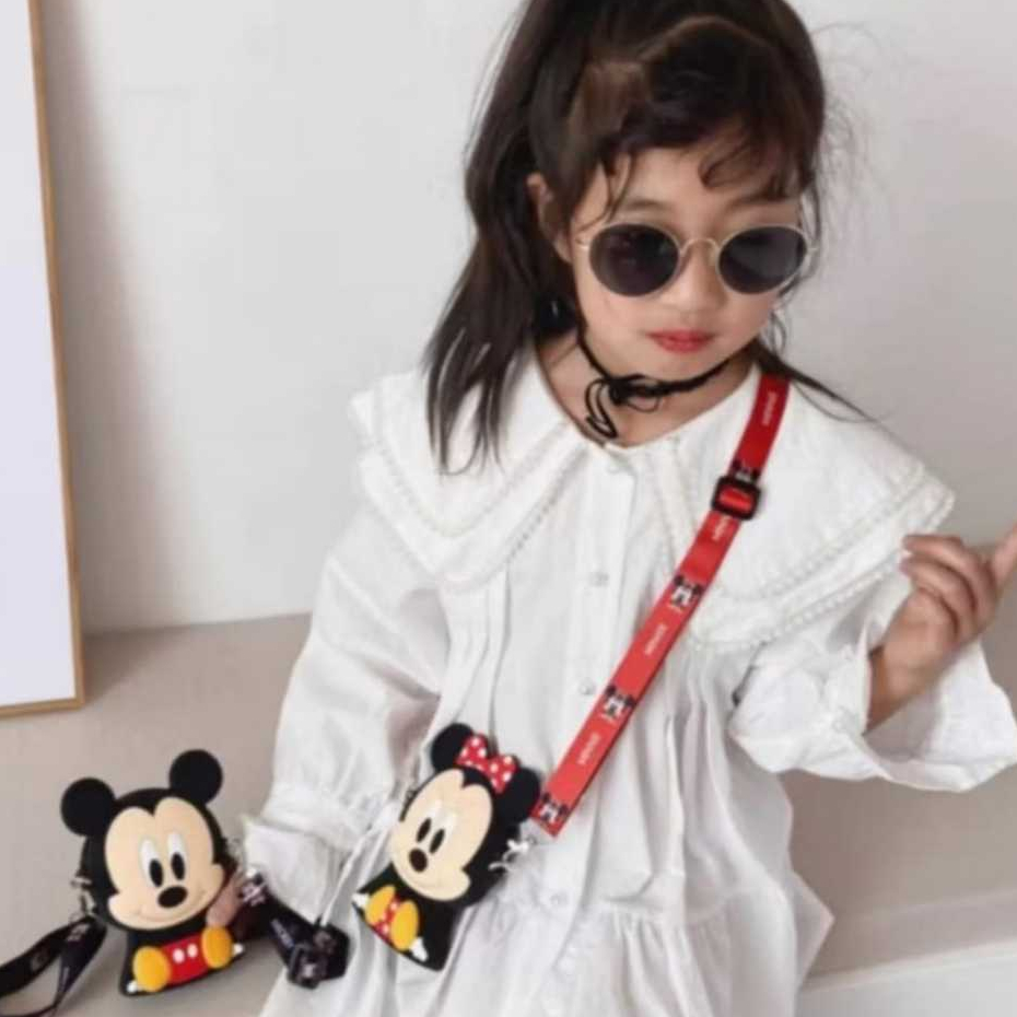 Disney Kids Crossbody Bag Mickey Minnie Modelo Bolsa De Silicone Para Moedas De Festa De Aniversário Infantil