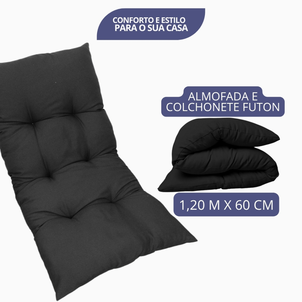 Colchonete Futon 120X60 cm Dobrável Enrolável Decorativo Almofada sofá em Oferta na Shopee