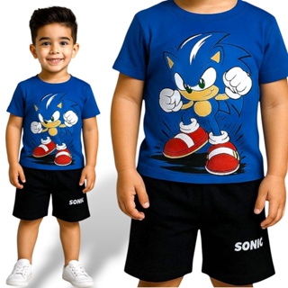 Conjunto Sonic Infantil Menino Short e Blusa em Oferta na Shopee