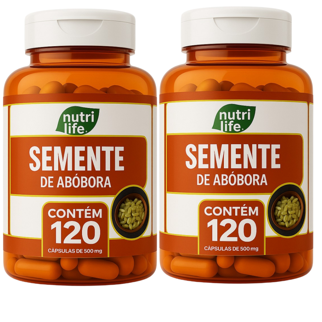 KIT 2 UNID SEMENTE DE ABÓBORA - 120 CAPS 500 MG