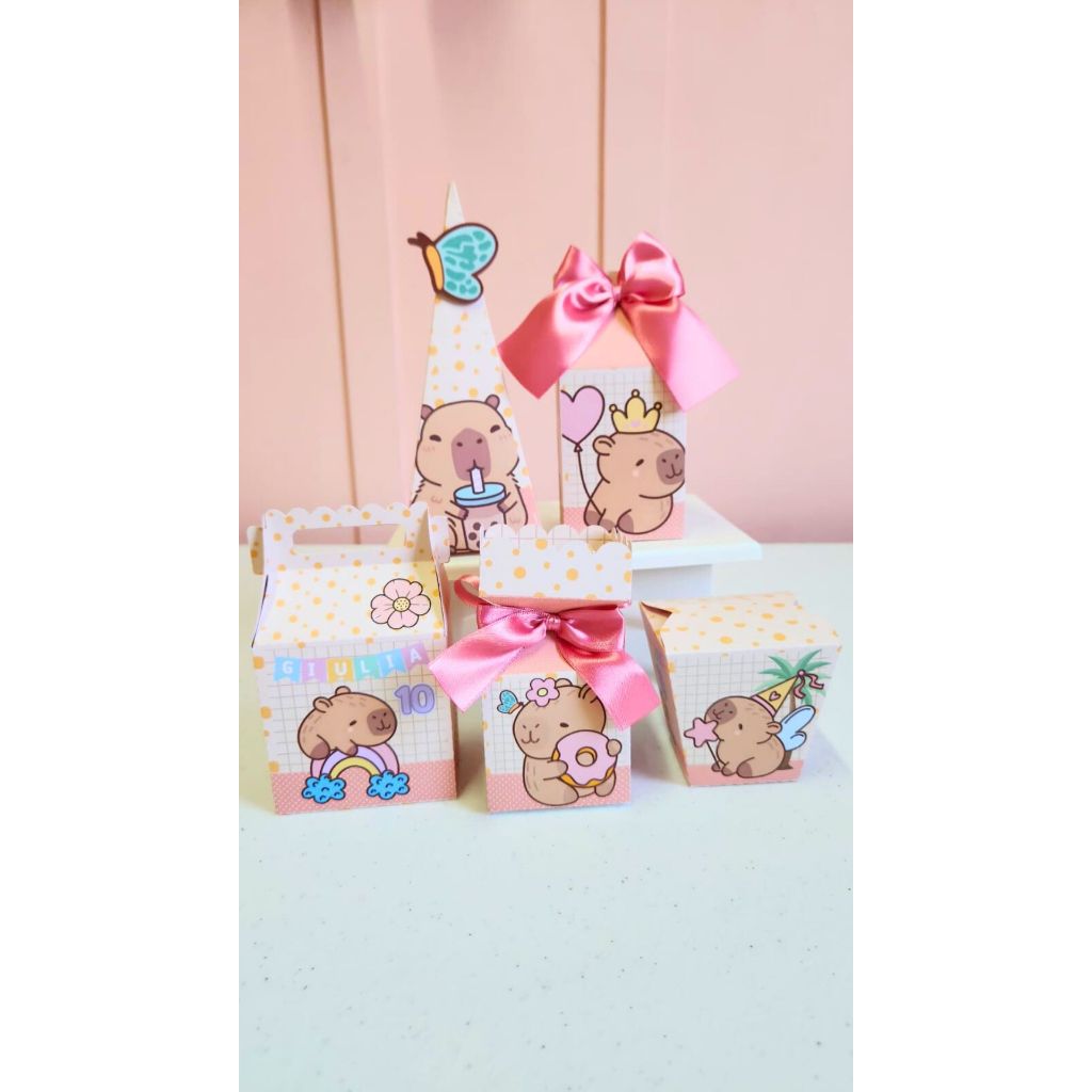 KIT FESTA ECONÔMICO CAPIVARA Caixinhas Personalizadas | Lembrancinhas | Festa | Aniversários | ENVIO RÁPIDO