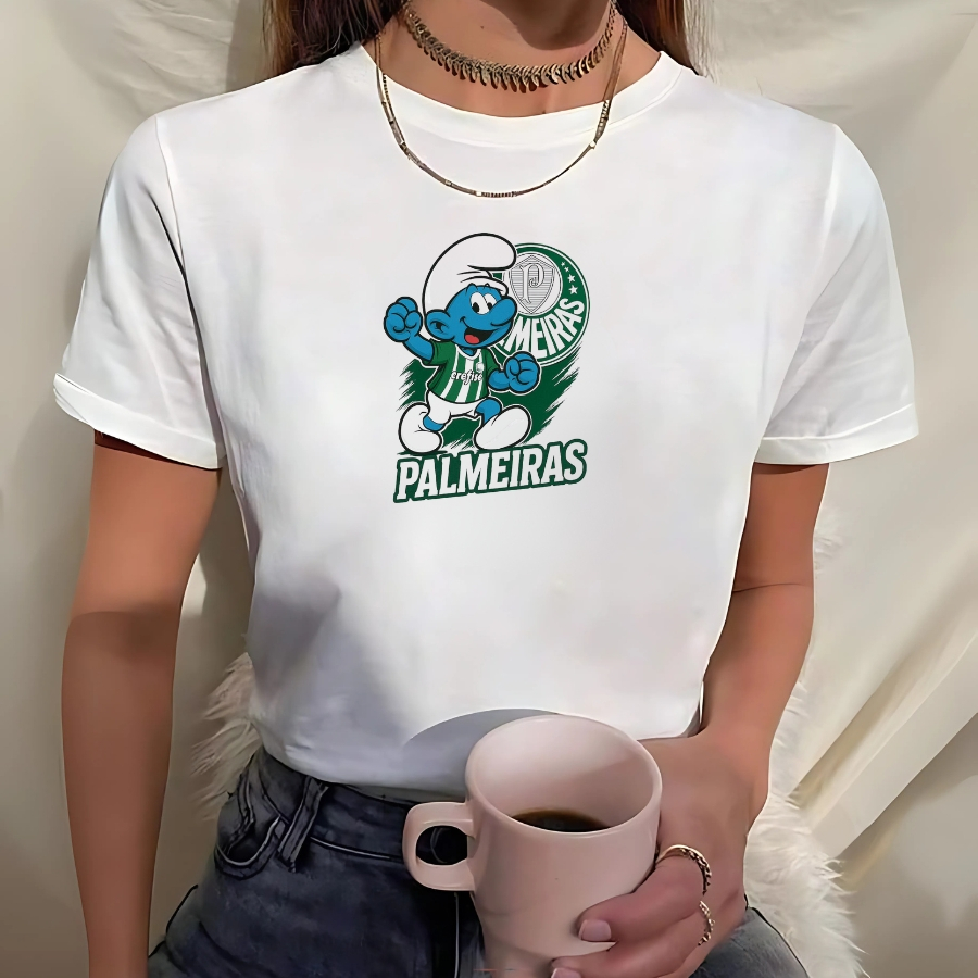 Camisa Do Palmeiras Feminina Smurfs - Camiseta Do Verdao