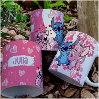 Caneca cêramica Personalizada Stitch com Nome em Oferta na Shopee