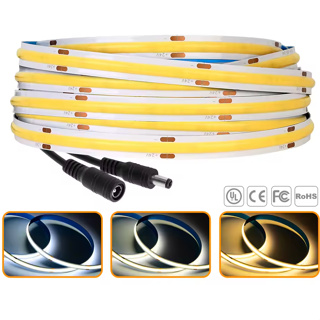 Fita Led Cob 3000k 4000K 6000K 5mts 8mm 320led/480led/M 12v Ip20 Para Perfil em Oferta na Shopee