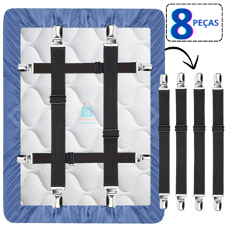 Grampo Prendedor de Lençol Ajustável Com Elástico 2 Pontas Com Garra Para Colchão Cama Sofá em Oferta na Shopee