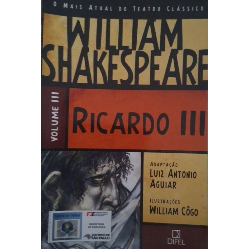 (Veja o vídeo) - Livros USADOS:Ricardo III - William Shakespeare [Volume 3]