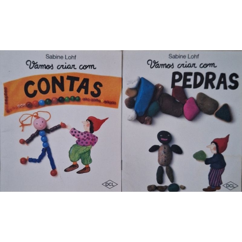 (Veja o vídeo) - Livros USADOS+Promoção 2 por 1:Vamos Criar com Contas+ Vamos Criar com Pedras - Sabine Lohf