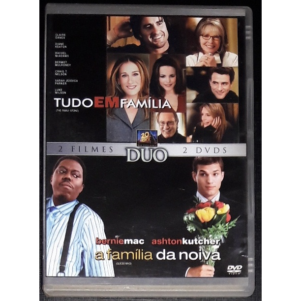 Tudo em Família / A Família da Noiva Filme DVD Duplo 2007 Raro Comédia Claire Danes Diane Keaton Ashton Kutcher Ótimo
