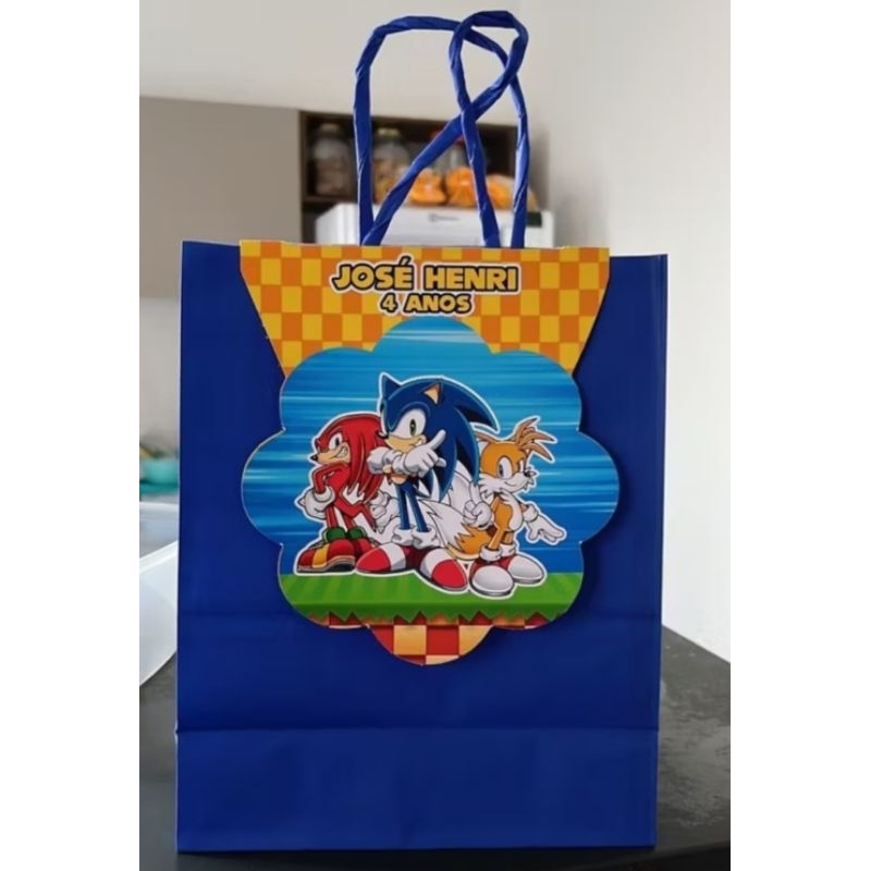 LAPELA para Sacolinha Surpresa Sonic Personalizada | Lembrancinhas | Festa | Aniversário