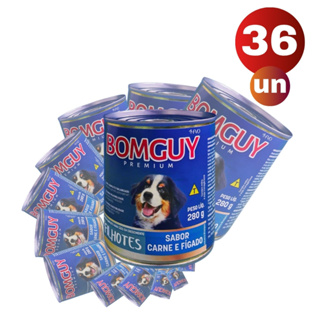 Kit 36 Bomguy Premium Patê Sabor Carne e Fígado Ração Úmida para Cães Filhotes 280g FVO em Oferta na Shopee