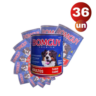Kit 36 Bomguy Premium Patê Sabor Carne Ração Úmida para Cães Adultos 280g FVO em Oferta na Shopee