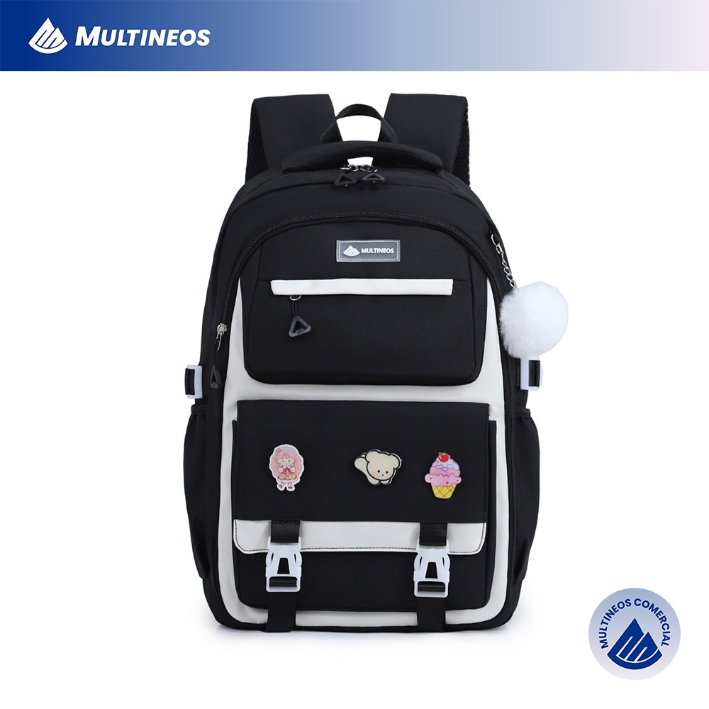 Multineos Mochila Feminina Universitário Mochila Para Colégio Textura Bordada Delicada