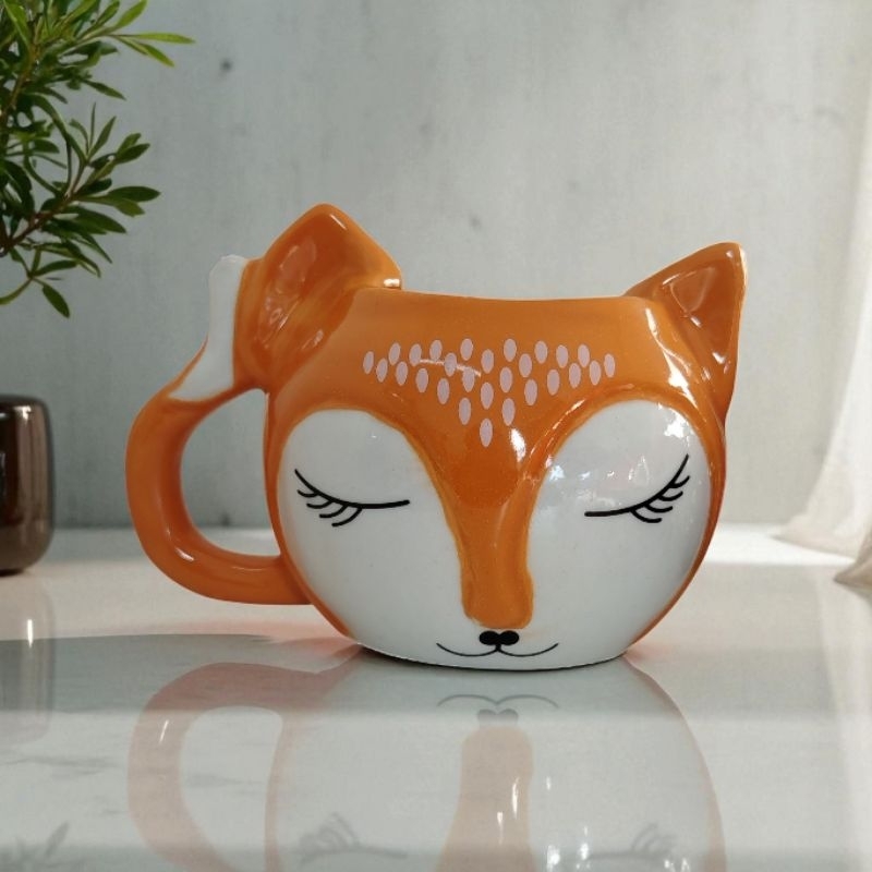 Caneca Personalizada 3D Raposa fofa 300 ml – Fofa e Criativa, Presente Decorativo