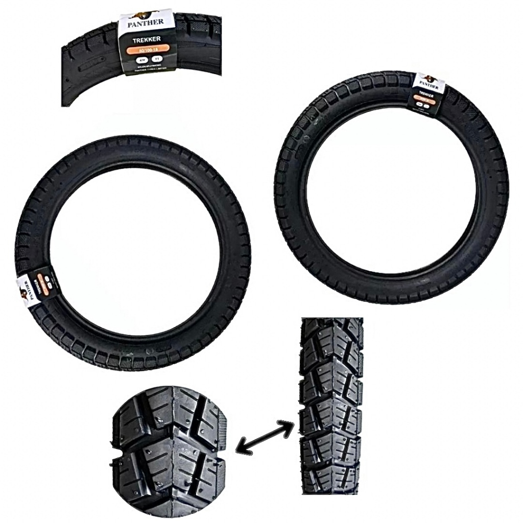 Par Pneu 90/90-18 + 80/100-18 Panther Trekker Para uso Com Câmara Factor Yes Titan Fan 125 150 160