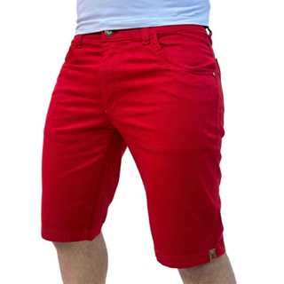 Bermuda Masculina Short Sarja Brim Colorida Premium Com Lycra Bolso Relógio em Oferta na Shopee