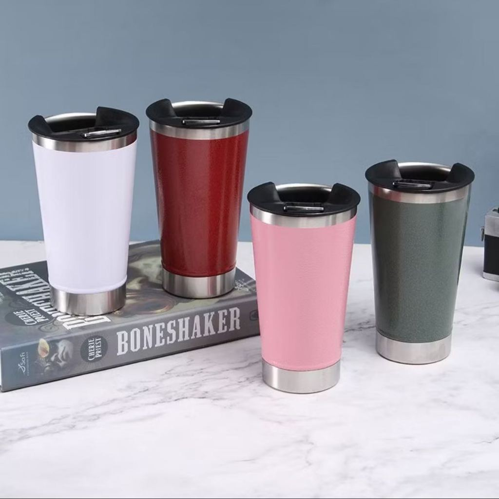 Copo Térmico Com Tampa e Abridor 473ml Bebida Gelada Quente Caneca