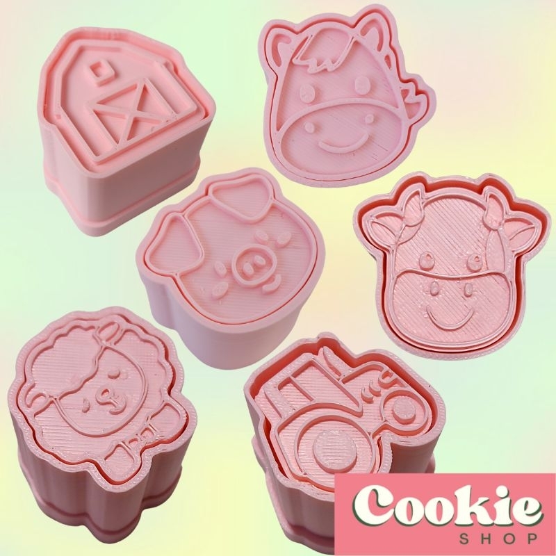 Ejetor Modelador de Brigadeiro, Massas, Doces e Pasta Americana Fazendinha/vaca/porco/ovelha/cavalo/celeiro/trator